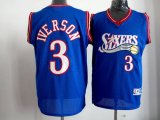 Philadelphia 76ers #3 Allen Iverson Blue NBA Swingman Jerseys