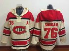 Montreal Canadiens P.K Subban 76# Red beige Hooded Sweatshirt