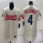 Nike Los Angeles Angels #4 Andrew Velazquez beige Flexbase Authentic Collection Jersey