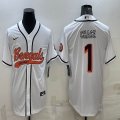 Nike Cincinnati Bengals #1 Ja'Marr Chase white baseball jerseys Joint name-BD