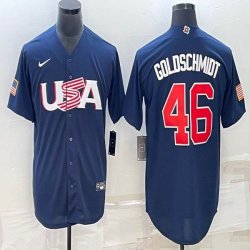 2023 World Cup #46 Paul Goldschmidt blue USA majestic baseball jerseys 06