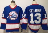 New York Islanders #13 Teemu Selanne blue throwback hockey jersey