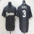 Nike Chicago White Sox #3 Baines black Majestic baseball jerseys city version-BD