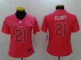 Women Dallas Cowboys #21 Elliott pink Color Rush Limited Jersey