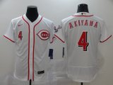 Cincinnati Reds #4 Akiyama white Flexbase Authentic Collection Jersey