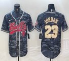 Nike Chicago Bulls #23 Michael Jordan gray camo basketball jerseys Joint name-BD