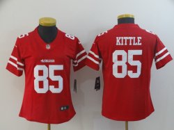 Women Custom 49ers George Kittle #85 nike red Color Rush Limited Jersey