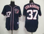 MLB Jerseys Washington Nationals 37 Strasburg Blue 2011 NEW