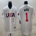 2023 World Cup #1 Jeff McNeil white USA majestic baseball jerseys 01