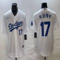 Los Angeles Dodgers #17 Shohei Ohtani white Nike majestic baseball Jersey Joint name -BD 09