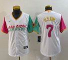 Youth Nike San Diego Padres #7 Ha Seong Kim white red green MLB Baseball jerseys