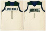 NCAA Chino Hills Huskies 1 Lamelo Ball White High School Basketball Jerseys