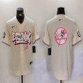 New York Yankees blank beige baseball jerseys Joint Name 17