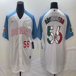 2023 World Cup Mexico #56 Randy Arozarena white skyblue majestic baseball jerseys 42