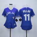 women Toronto Blue Jays #11 Kevin Pillar blue MLB Jerseys