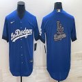 Los Angeles Dodgers blank blue new majestic MLB baseball Jerseys-BD 01