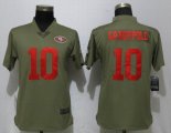 Women Nike San Francisco 49ers 10 Garoppolo Olive Salute To Service Limited Jersey