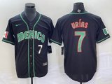 2023 World Cup Mexico #7 Julio Urias black majestic baseball jerseys 115