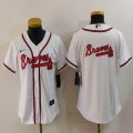 Women Nike Atlanta Braves blank white majestic baseball jerseys 02