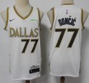 Dallas Mavericks #77 Luca Doncic white gold nike nba jerseys- S8