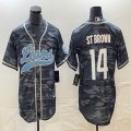 Nike Detroit Lions #14 Amon Ra St Brown gray camo baseball jerseys Joint name-BD