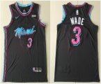 Nike Miami Heat #3 Dwyane Wade black nba basketball jerseys-TY