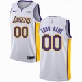 Custom Nike Los Angeles Lakers white basketball jersey