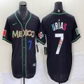 2023 World Cup Mexico #7 Julio Urias black majestic baseball jerseys 182