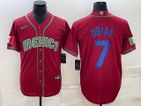 2023 World Cup Mexico #7 Julio Urias red blank majestic baseball jerseys 14