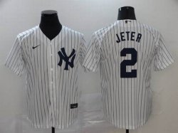 Nike New York Yankees 2# Derek Jeter White majestic baseball Jersey-BD