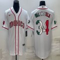 2023 World Cup Mexico #34 Fernando Valenzuela white majestic baseball jerseys 09