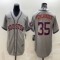 Nike Houston Astros #35 Justin Verlande gray baseball jerseys -BD 01