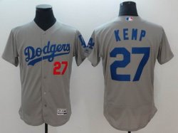 Los Angeles Dodgers #27 Matt Kemp gray Flexbase Authentic Collection Jersey