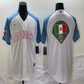 2023 World Cup Mexico blank white skyblue majestic baseball jerseys 15