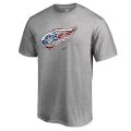 Men's Detroit Red Wings Fanatics Branded Ash Banner Wave T-Shirt