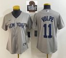 Youth Nike New York Yankees #11 Anthony Volpe gray MLB baseball Jersey