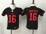 Nike San Francisco 49ers #16 Joe Montana black nfl Children Jerseys