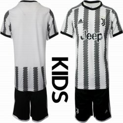 2022-2023 Juventus club white black kid soccer jerseys home