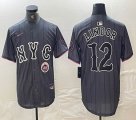 Nike New York Mets #12 Francisco Lindor gray majestic mlb jerseys majestic baseball jerseys