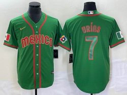 2023 World Cup Mexico #7 Julio Urias green red majestic baseball jerseys 62