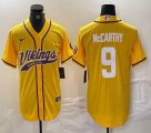 Nike Minnesota Vikings #9 McCarthy yellow baseball Joint name -BD