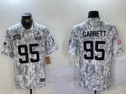 Cleveland Browns 95# Myles Garrett Nike Arctic Camo 2024 Salute to Service Limited Jersey