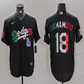 Nike Los Angeles Dodgers #18 Yoshinobu Yamamoto black fashion MLB baseball Jersey-BD 04