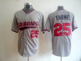 Minnesota Twins 25 Jim Thome Grey MLB Jerseys