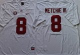 Nike Alabama Crimson Tide #8 John Metchie III White College football Jerseys