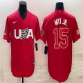 2023 World Cup #15 Bobby Witt Jr. red USA majestic baseball jerseys 10