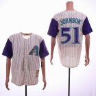 Arizona Diamondbacks #51 Randy Johnson beige throwback Baseball Jersey