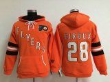 Women Philadelphia Flyers Claude Giroux 28# orange Ice hockey Hooded Sweatshirt