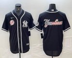 Nike New York Yankees blank black majestic baseball Jersey Joint name big logo 02