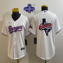 2023 Champions Women Nike Texas Rangers blank white majestic baseball jerseys 01